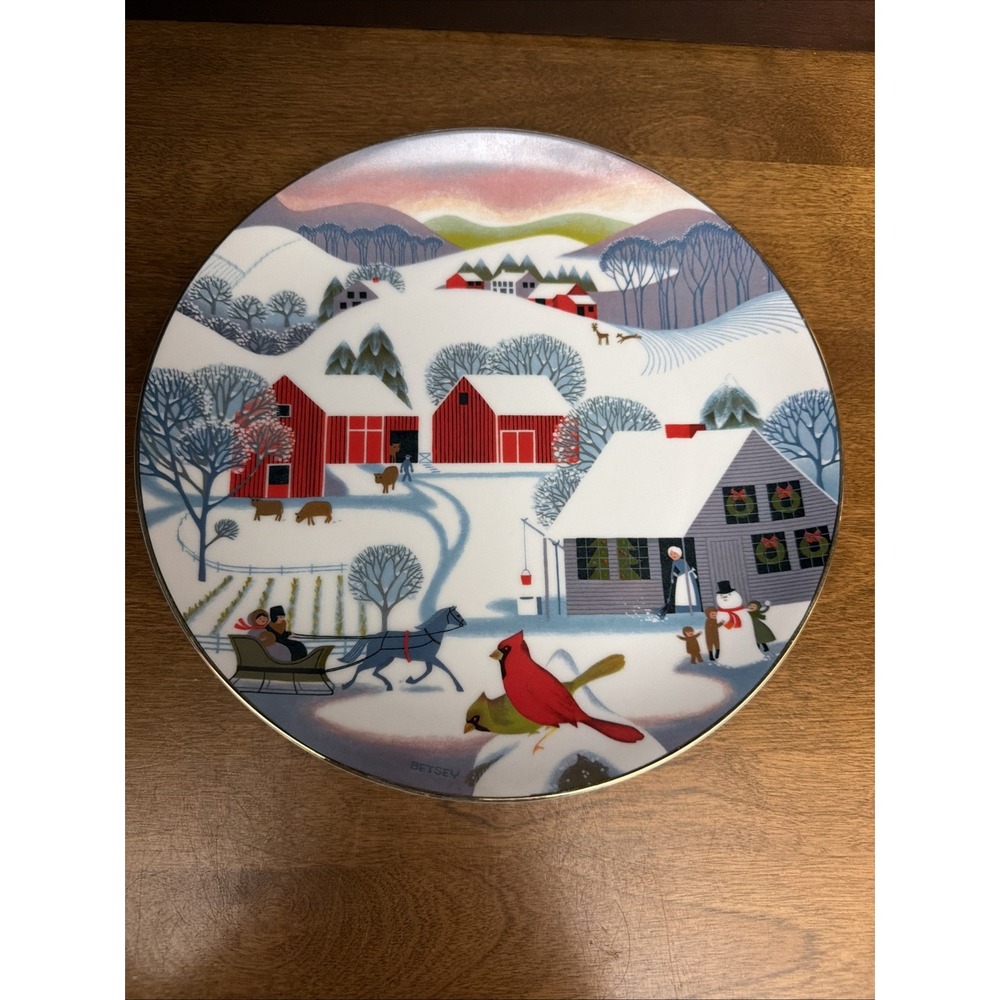 Betsey Bates Christmas Morning 9.25" Collector Ceramic Plate 1980 Vintage
